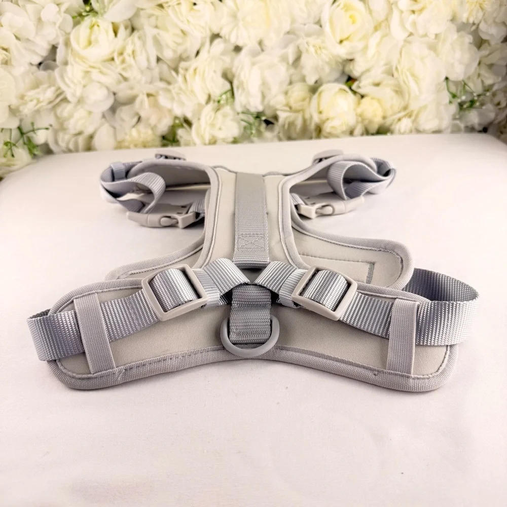 Dog Harness Large Adjustable Gray Padded